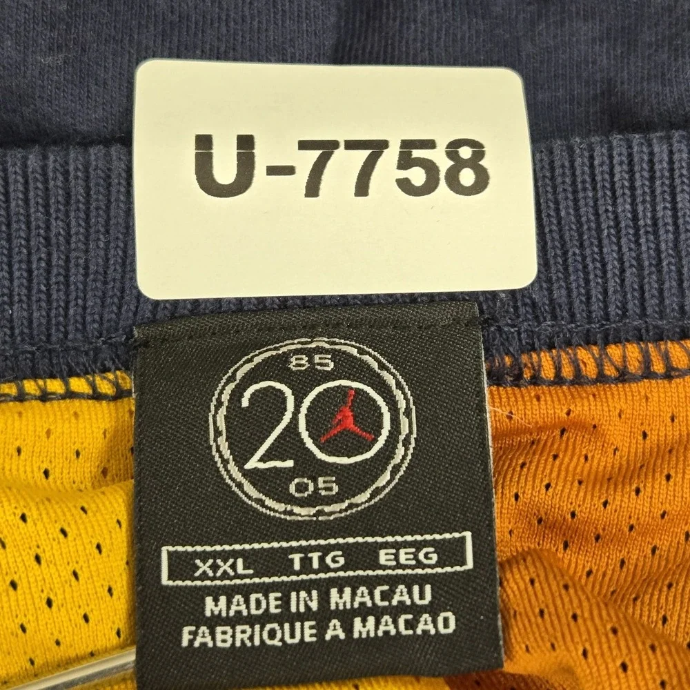 VINTAGE Jordan Men Shirt XXL Navy Y2K Colorblock Air Logo Long Sleeve‎